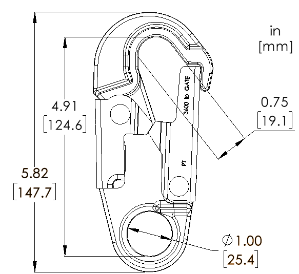 3/4" ALU DOUBLE ACTION SNAP HOOK - PHASE OUT - Image 3