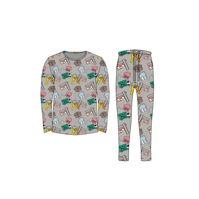 Bamboo Adult Two Piece Pajama Set, Real Estate
