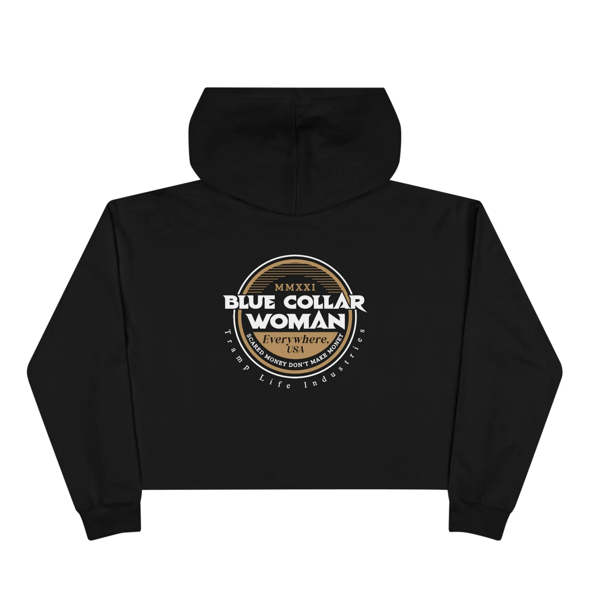 Blue Collar Woman Crop Hoodie