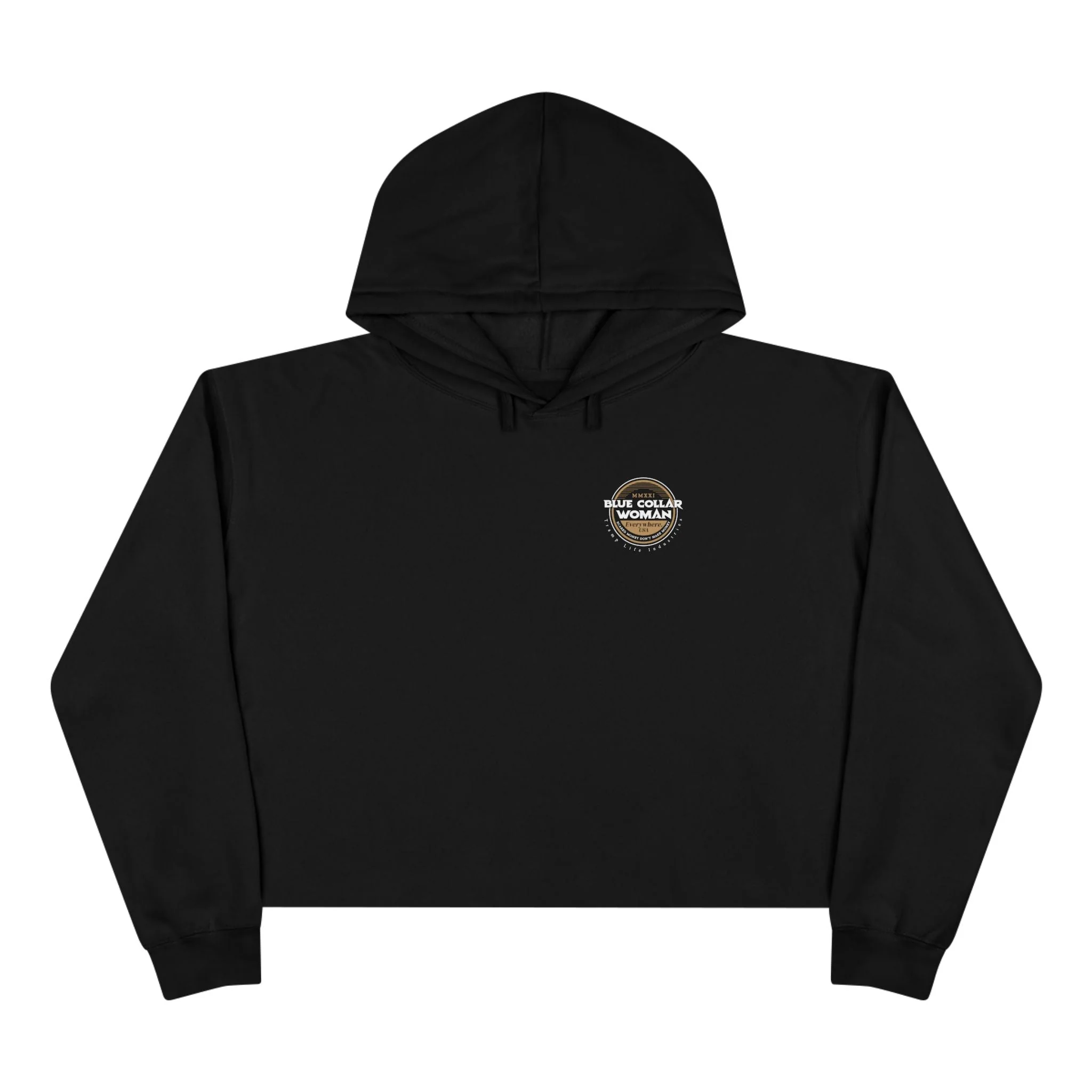 Blue Collar Woman Crop Hoodie - Image 2