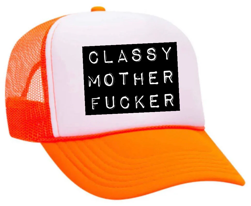 Classy Mother Fucker Block Trucker Hat - Image 18