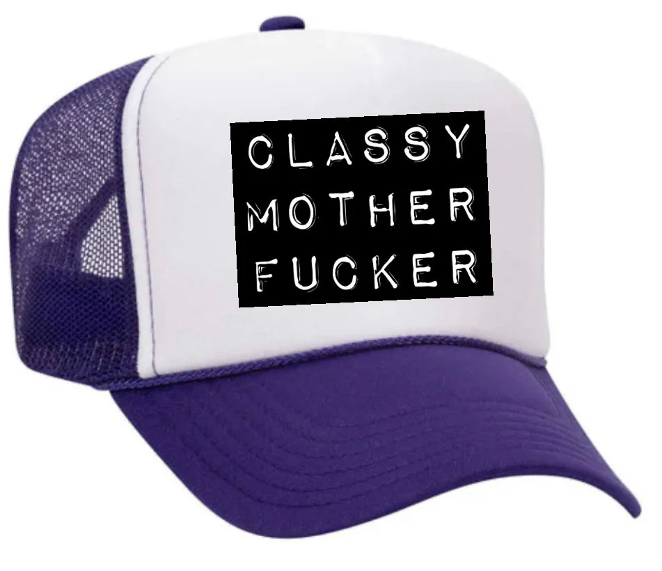 Classy Mother Fucker Block Trucker Hat - Image 25