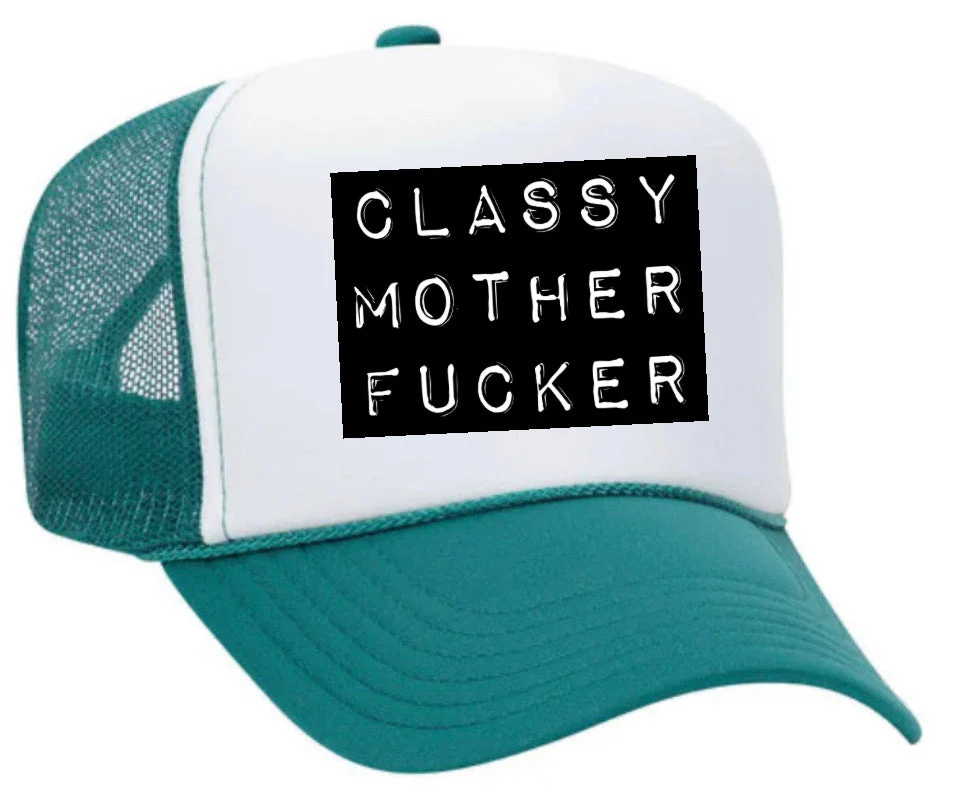 Classy Mother Fucker Block Trucker Hat - Image 26