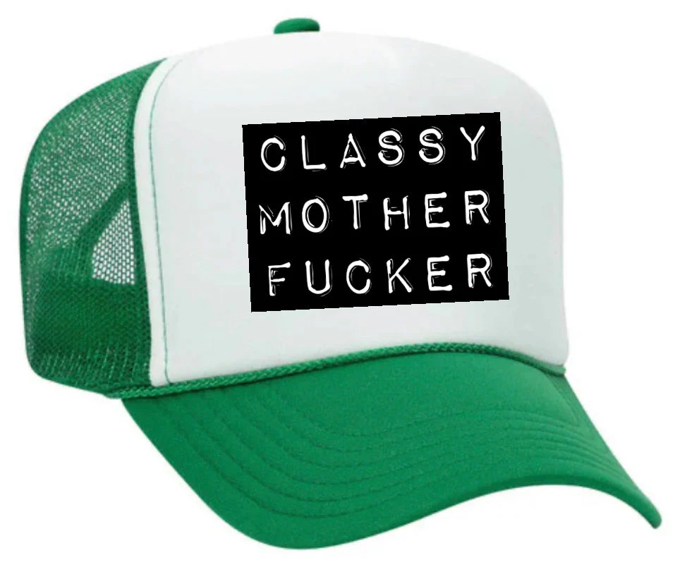 Classy Mother Fucker Block Trucker Hat - Image 27