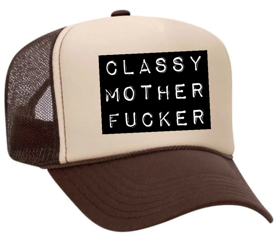 Classy Mother Fucker Block Trucker Hat - Image 28