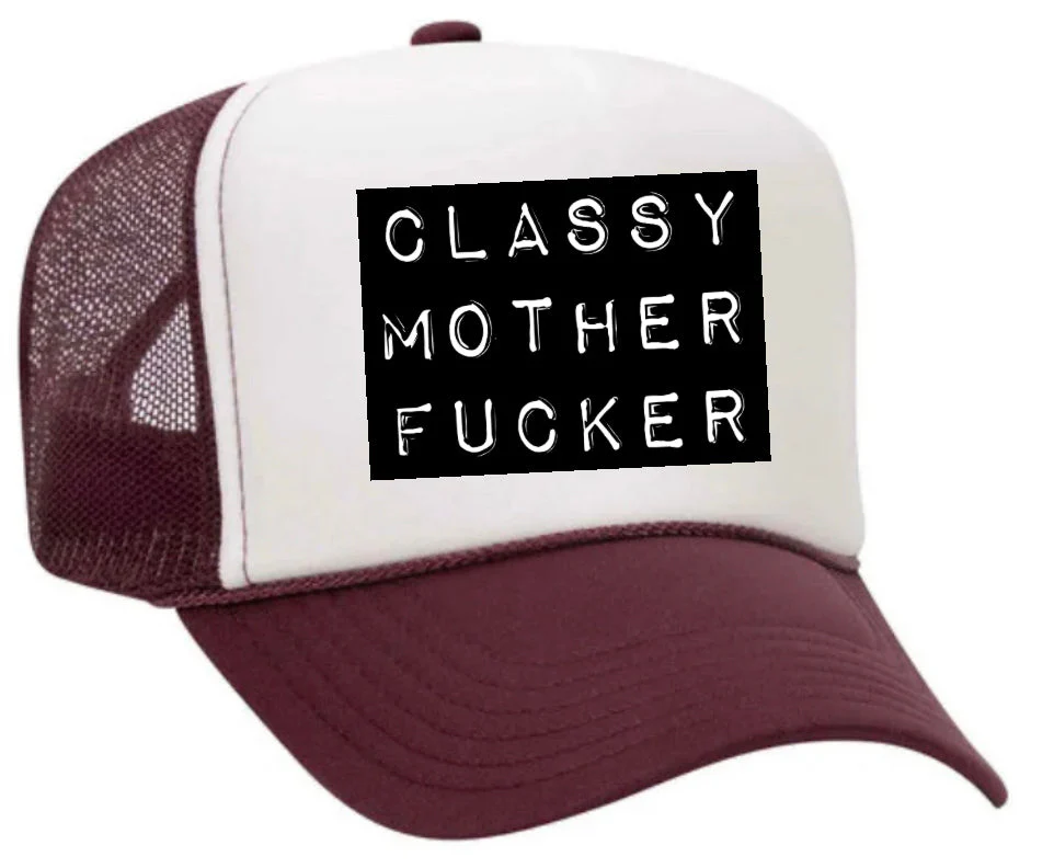 Classy Mother Fucker Block Trucker Hat - Image 29
