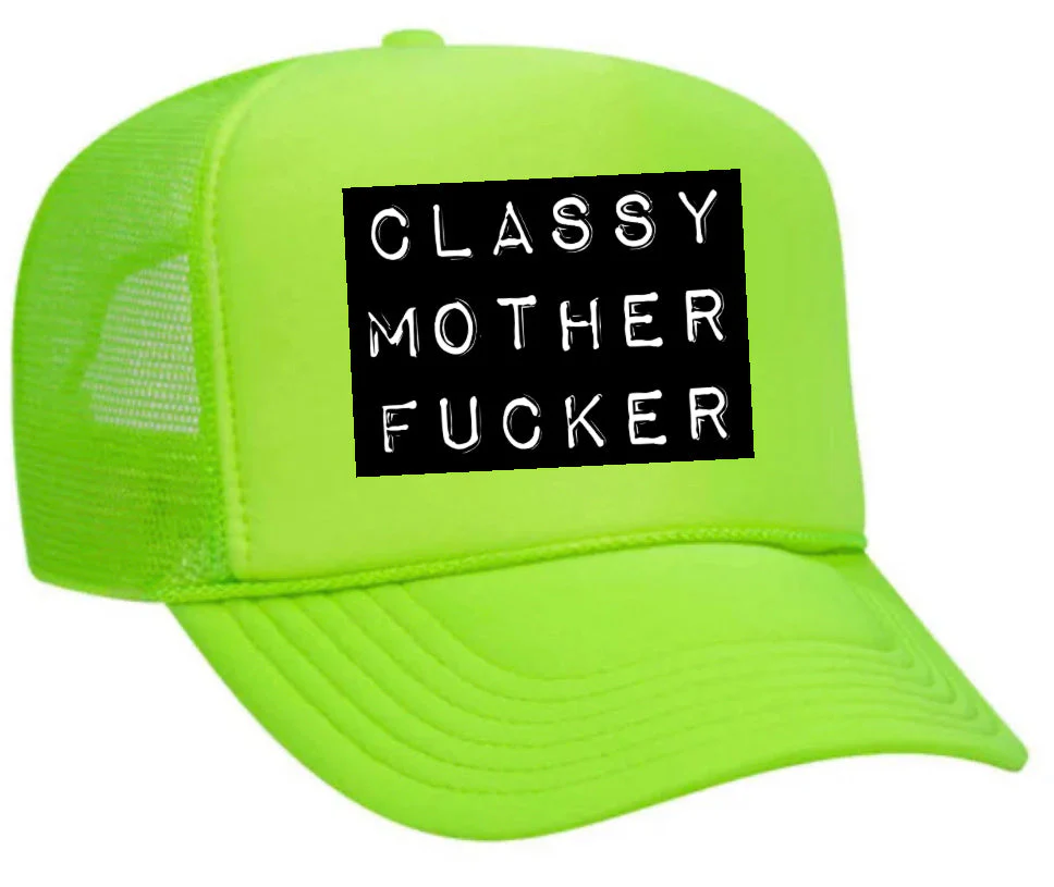Classy Mother Fucker Block Trucker Hat - Image 30