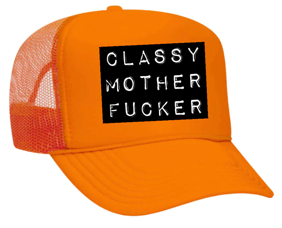 Classy Mother Fucker Block Trucker Hat - Image 32