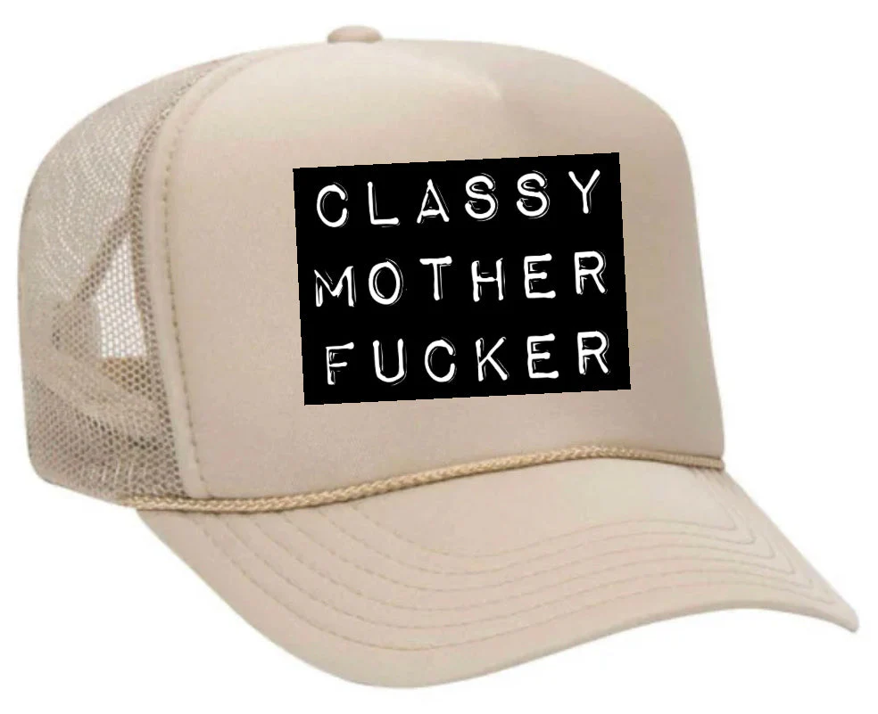 Classy Mother Fucker Block Trucker Hat - Image 4