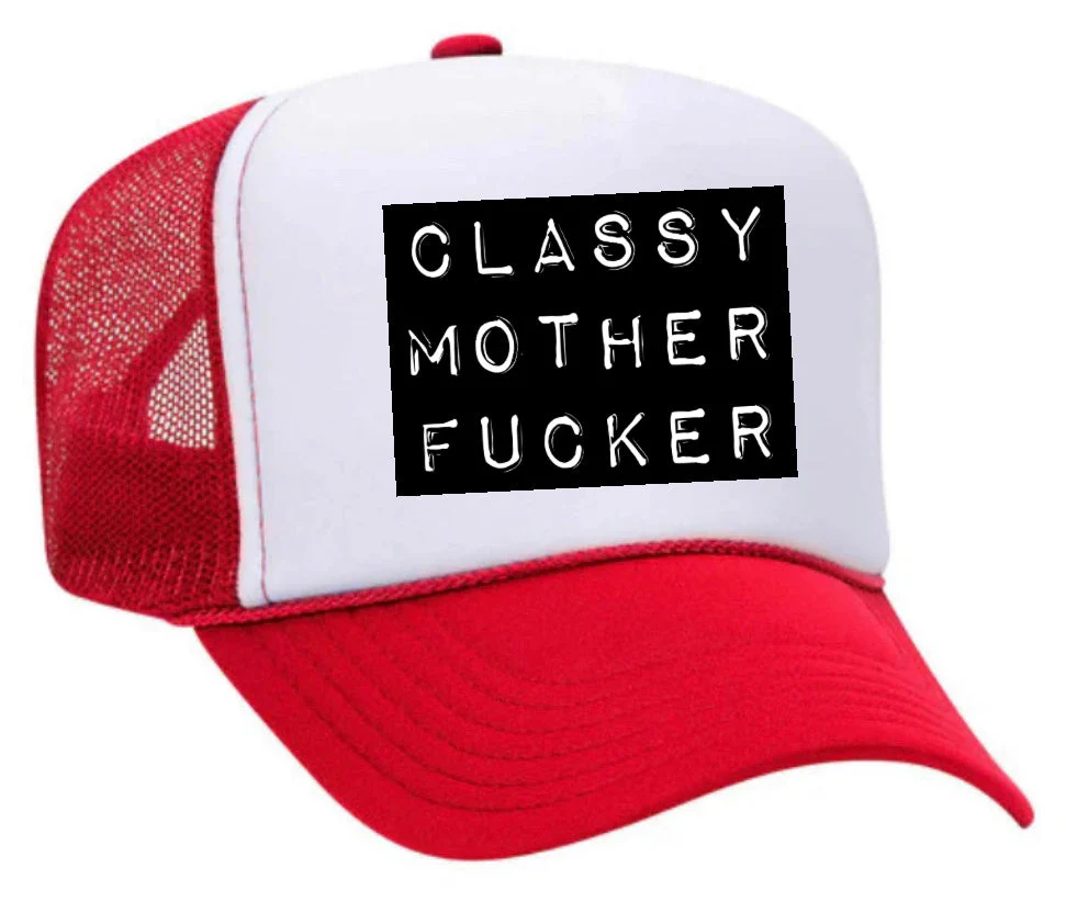 Classy Mother Fucker Block Trucker Hat - Image 7