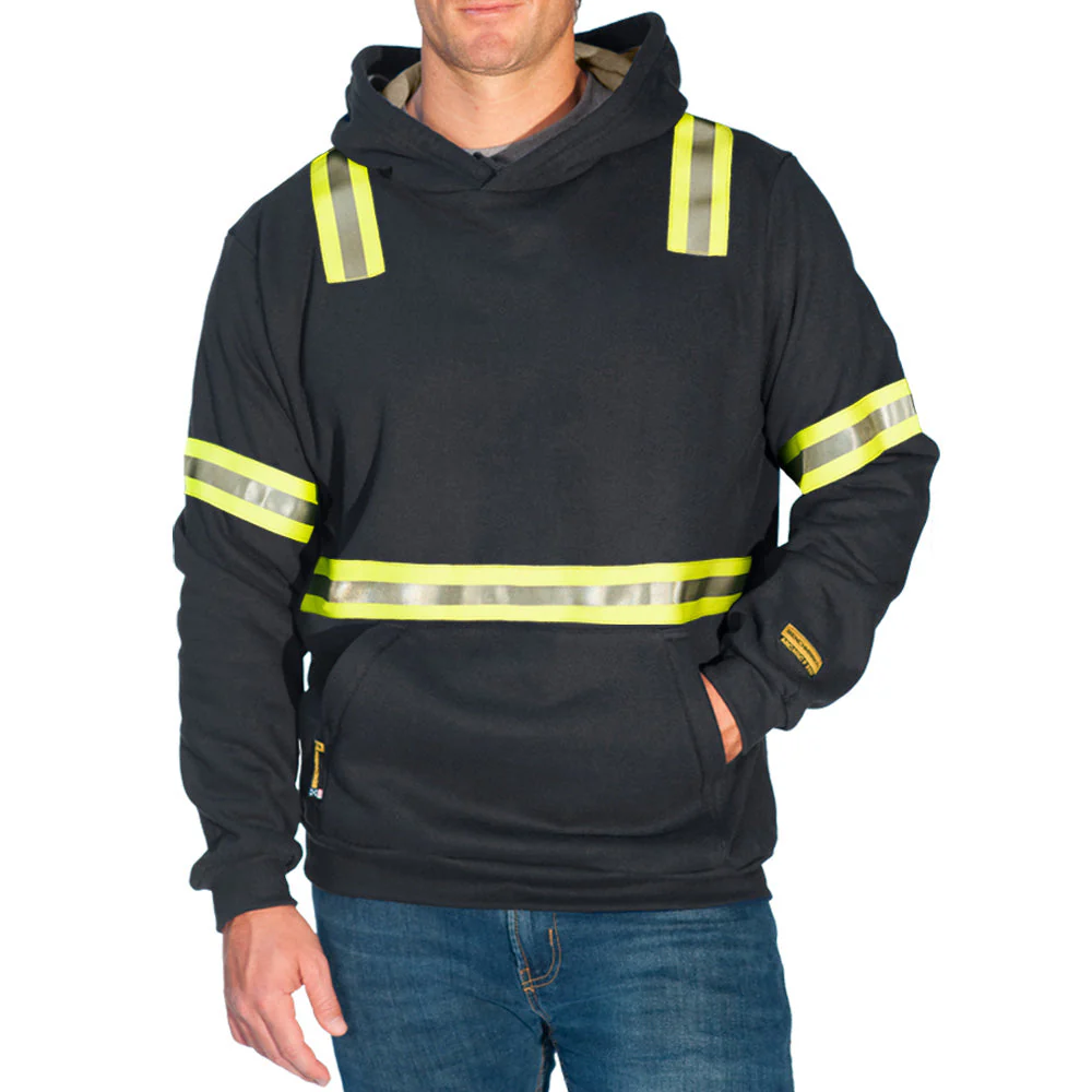 Enhanced Visibility Black FR Pullover Hoodie - Image 2
