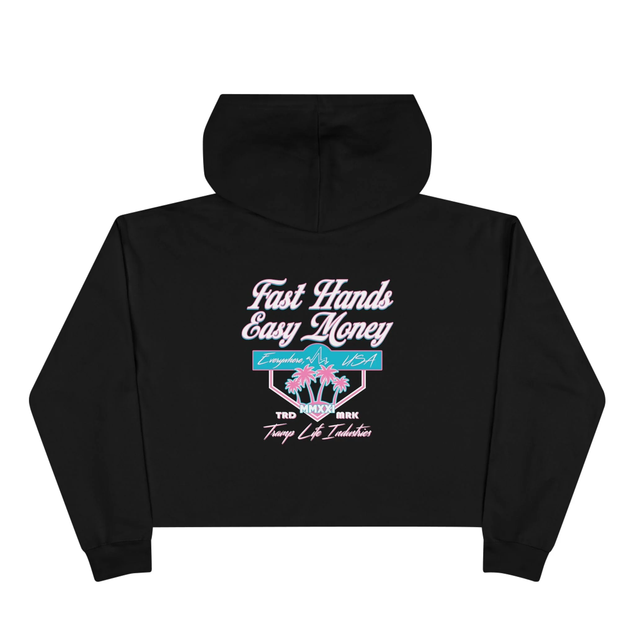 Fast Hands Easy Money Miami Crop Hoodie - Image 2