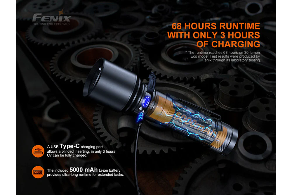 High Performance Rechargeable LED Flashlight - 3000 Lumens - C7 - Image 13