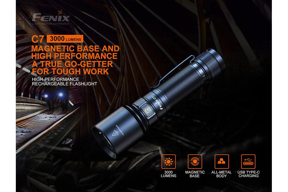 High Performance Rechargeable LED Flashlight - 3000 Lumens - C7 - Image 3