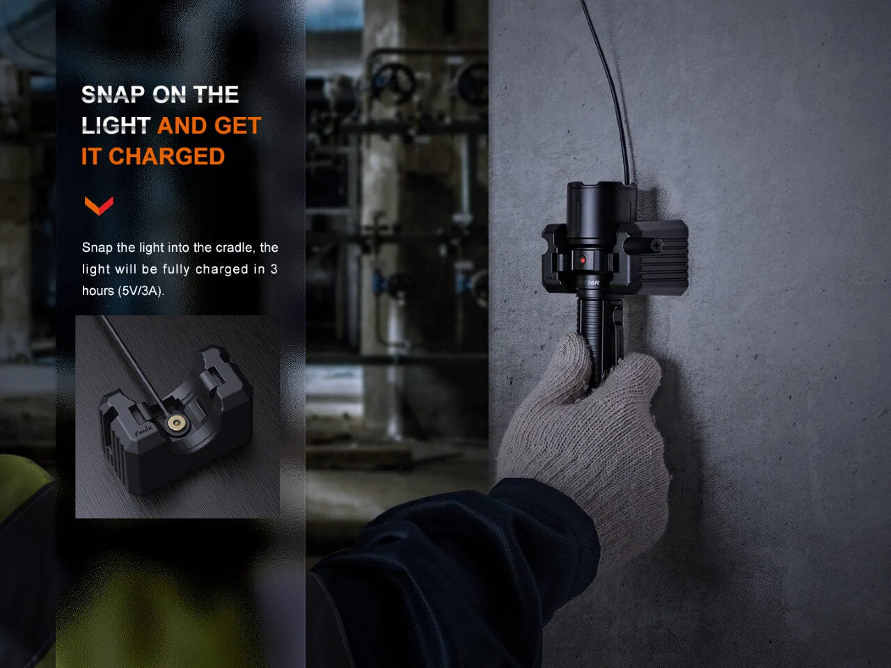 Cradle Charging LED Work Flashlight - WF26R - Image 2