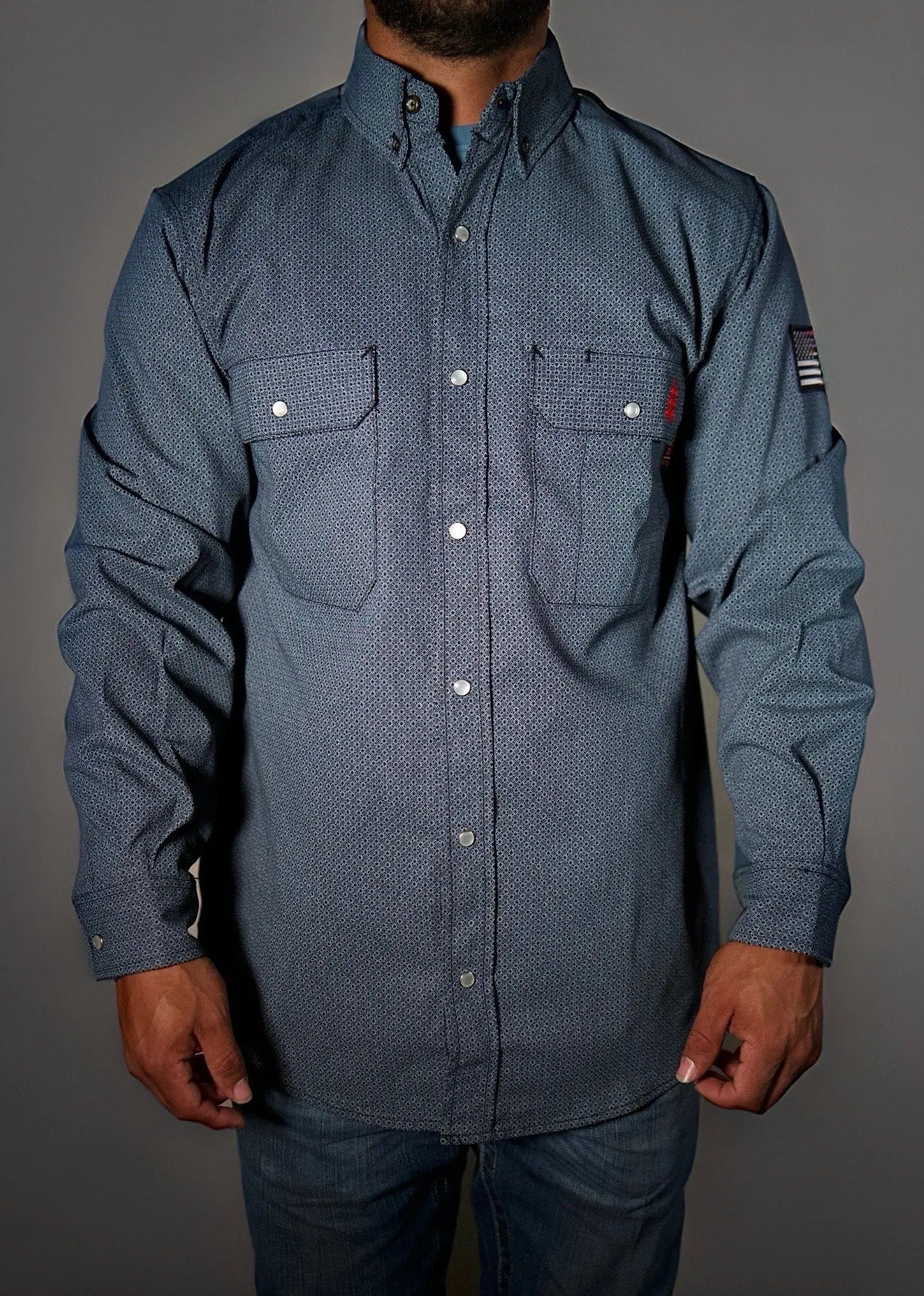 FR Pearl Snap Work Shirt - Forged Gray - Image 3