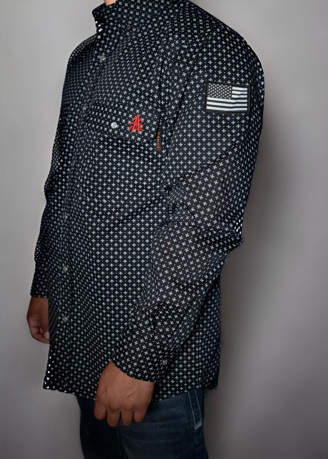 FR Pearl Snap Work Shirt - Reaper Black - Image 2