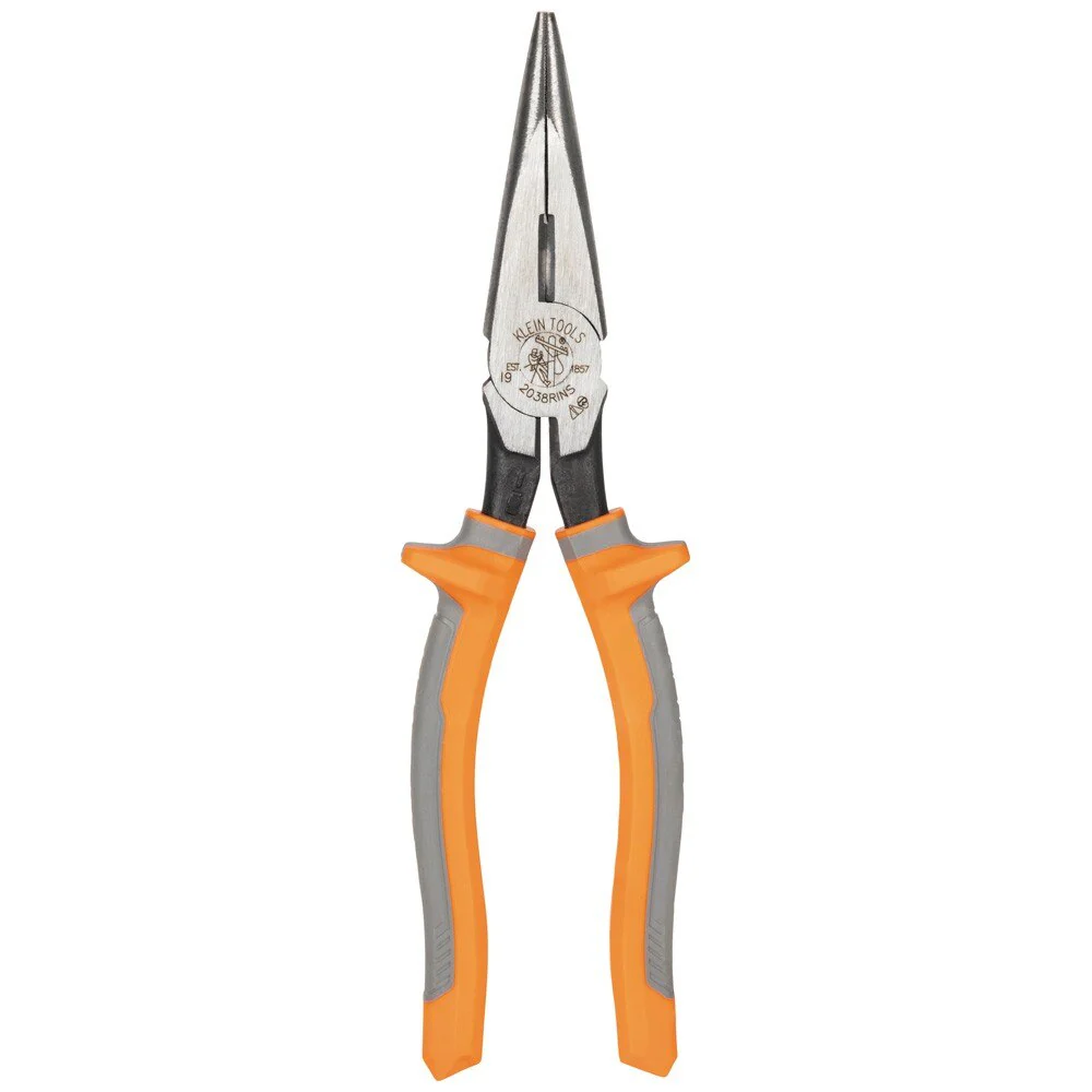 Klein 2038RINS Pliers, Long Nose Side-Cutters, Insulated, 8" - Image 2