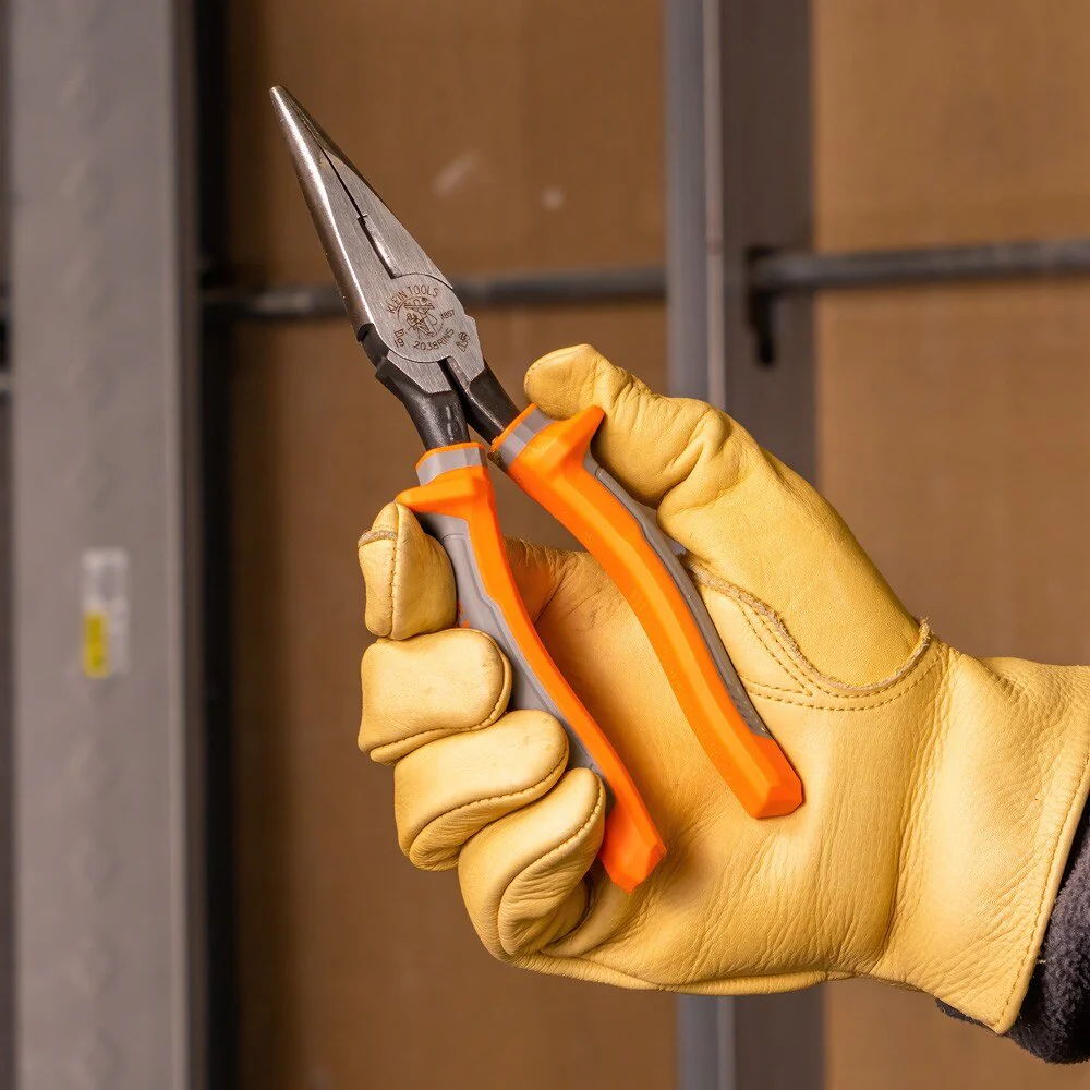 Klein 2038RINS Pliers, Long Nose Side-Cutters, Insulated, 8" - Image 9
