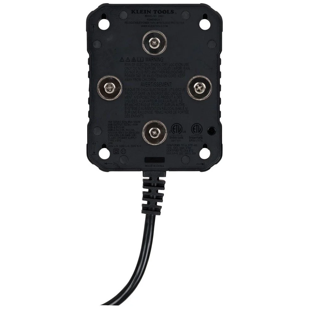 Klein 29601 PowerBox 1, Magnetic Mounted Power Strip with Integrated LED Lights - Image 3