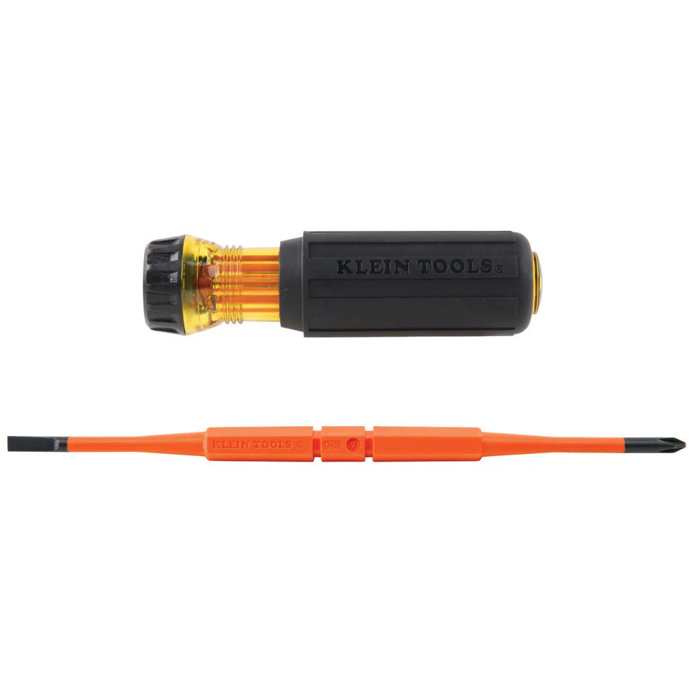 Klein 32286 2-in-1 Insulated Flip-Blade Screwdriver, #1 Ph, 3/16" Sl - Image 3
