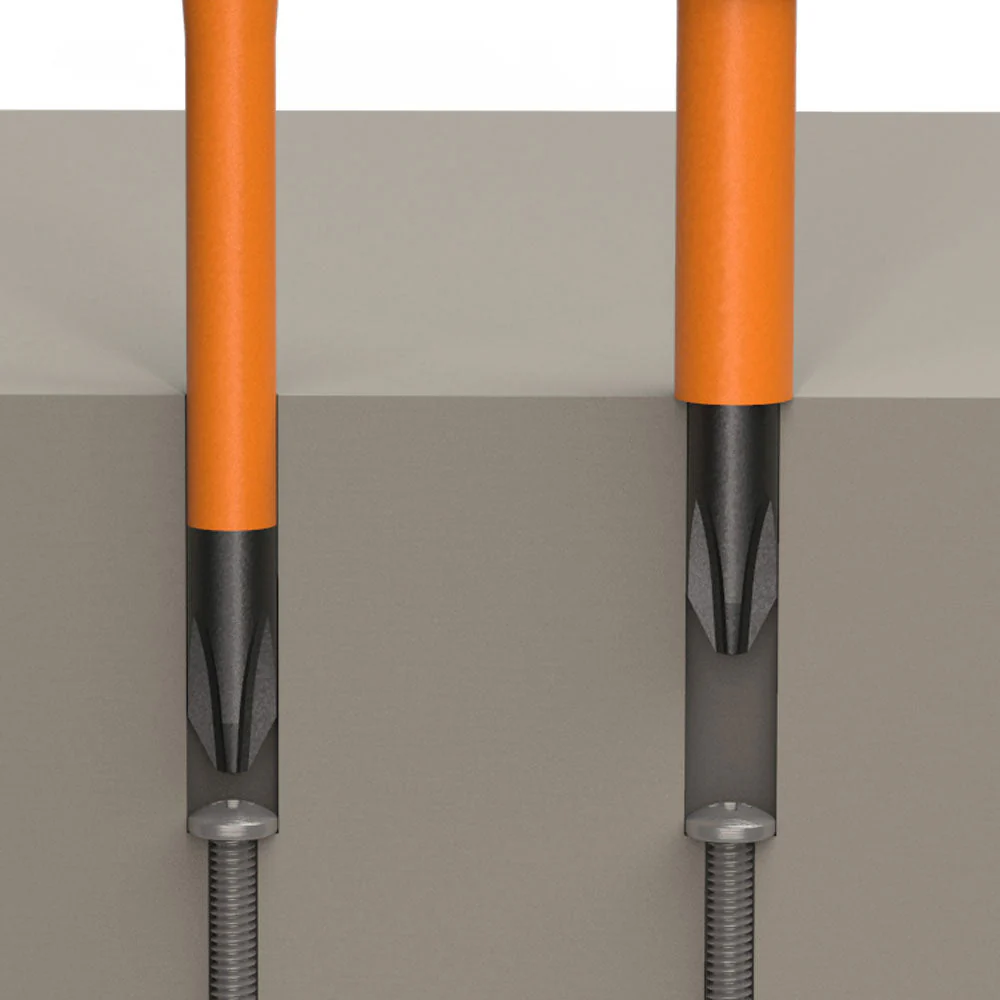 Klein 32286 2-in-1 Insulated Flip-Blade Screwdriver, #1 Ph, 3/16" Sl - Image 6