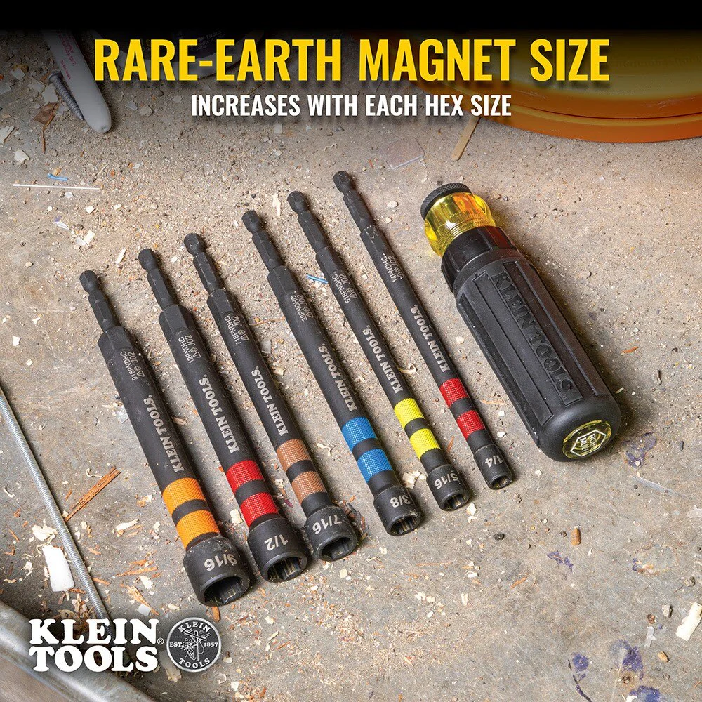 Klein 38PNDHC 3/8" Hollow Magnetic Color-Coded Power Nut Driver - Image 7