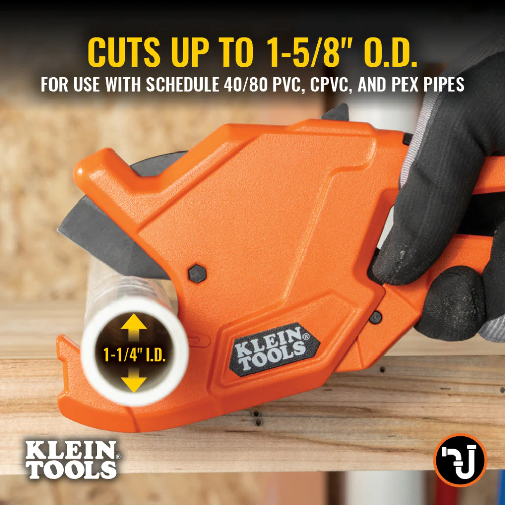 Klein 50044 1-1/4-Inch Precision Ratcheting PVC Pipe Cutter - Image 3