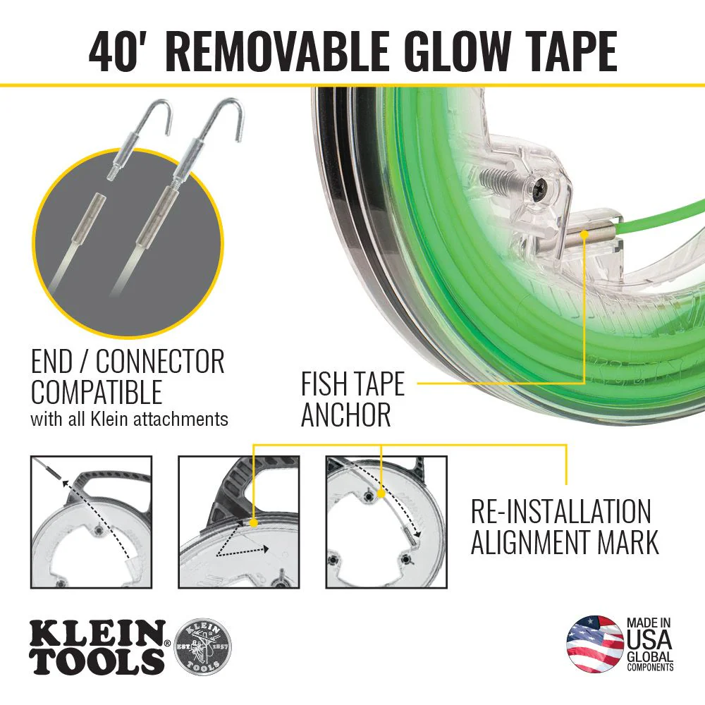 Klein 50660 40' Glow in the Dark Fish Tape - Image 3