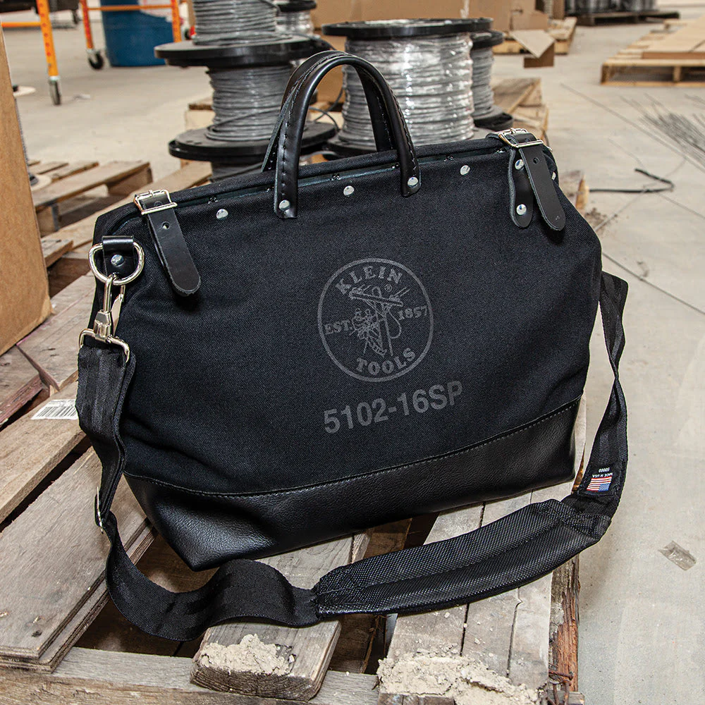 Klein 510216SPBLK Deluxe Black Canvas Tool Bag, 16" - Image 7