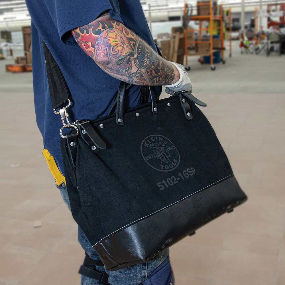 Klein 510218SPBLK Deluxe Black Canvas Tool Bag, 18" - Image 9