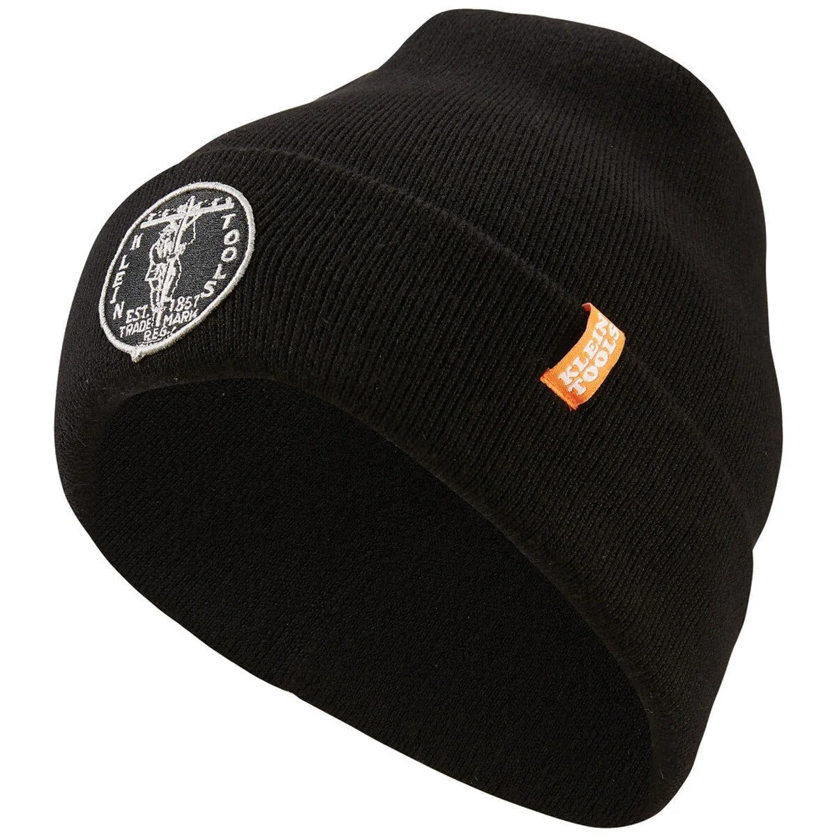 Klein 60388 Heavy Knit Hat, Black, Vintage Patch Logo (One Size Fits Most) - Image 3