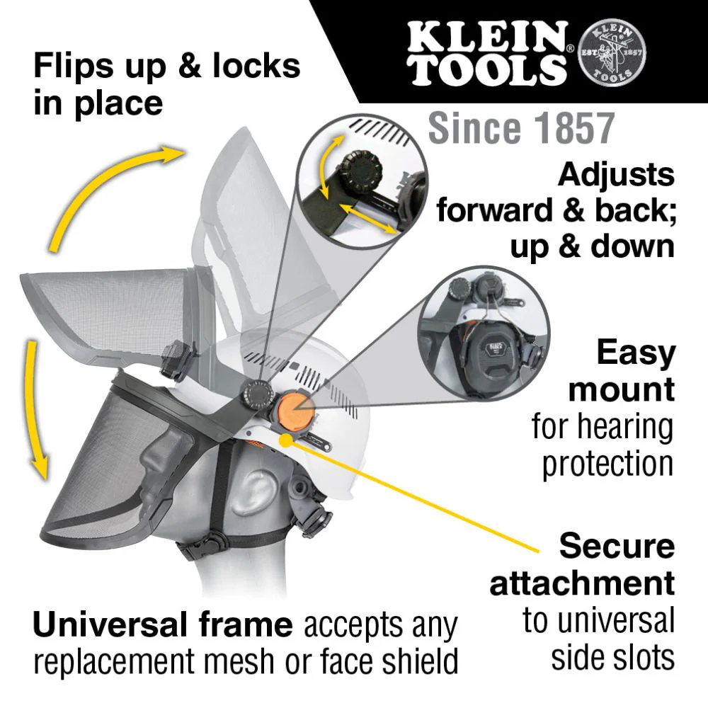Klein 60473 Face Shield, Safety Helmet and Cap-Style Hard Hat, Gray Tint - Image 2