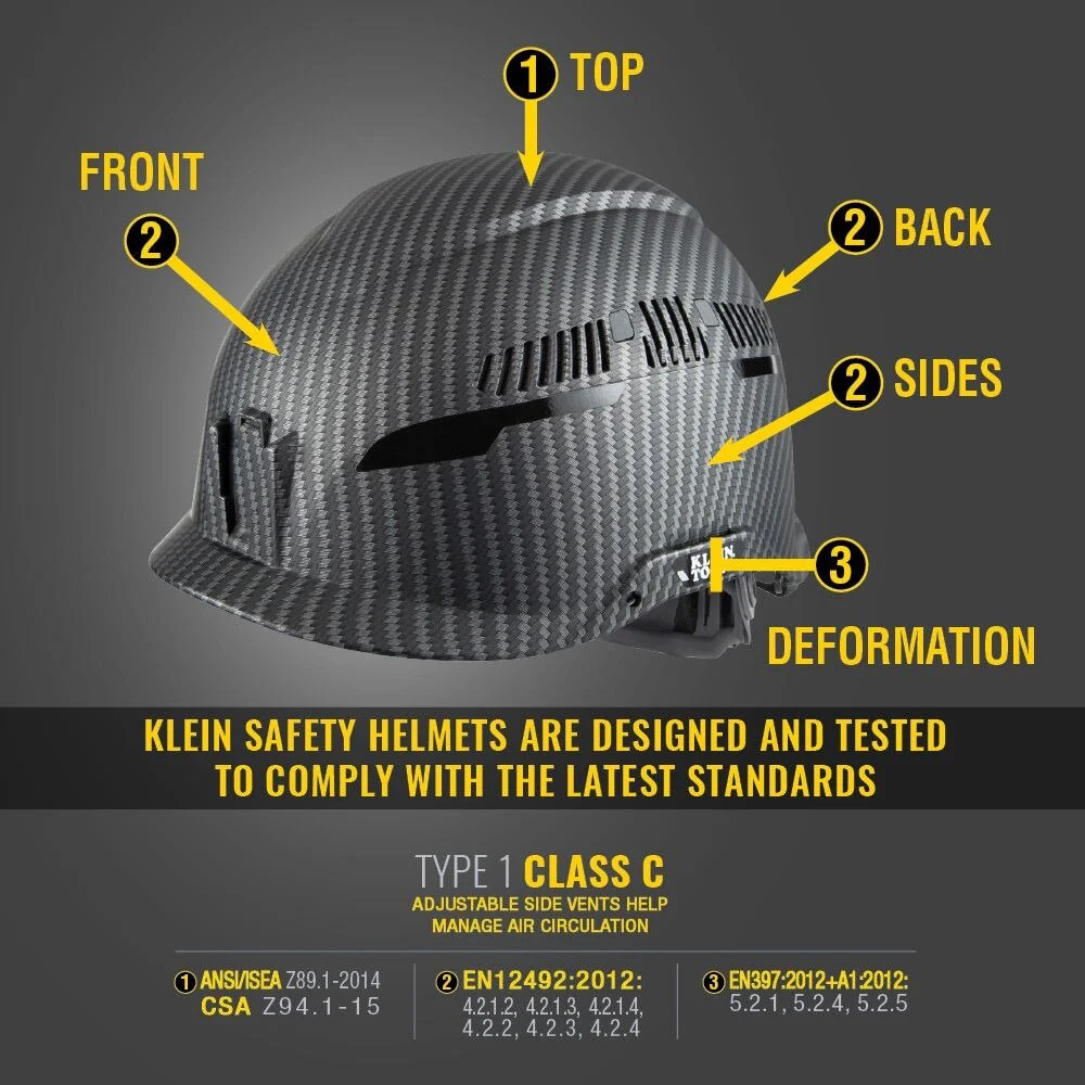 Klein 60516 Safety Helmet, Premium KARBN Pattern, Class C, Vented - Image 8