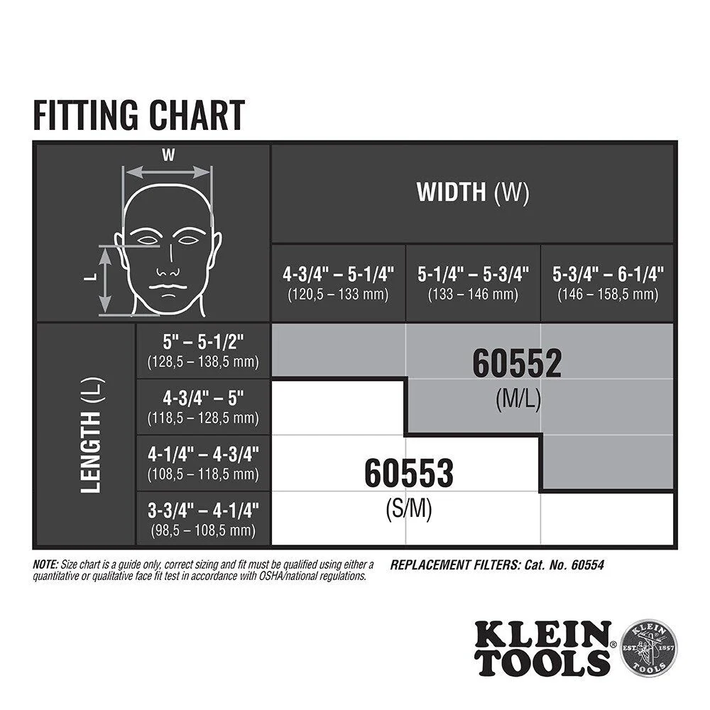 Klein 60553 P100 Half-Mask Respirator, S/M - Image 3