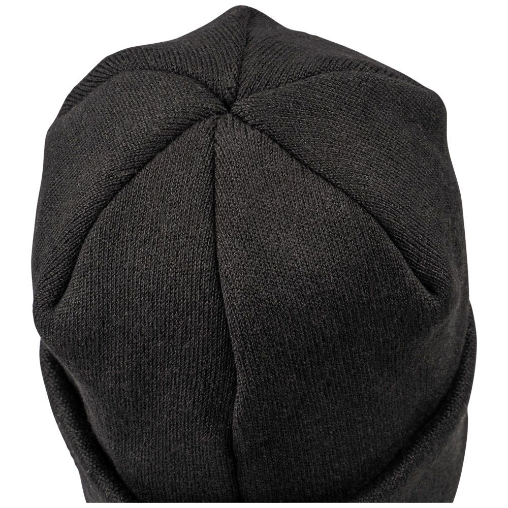Klein 60569 Heavy Knit Hat, Black, Leather Logo - Image 3