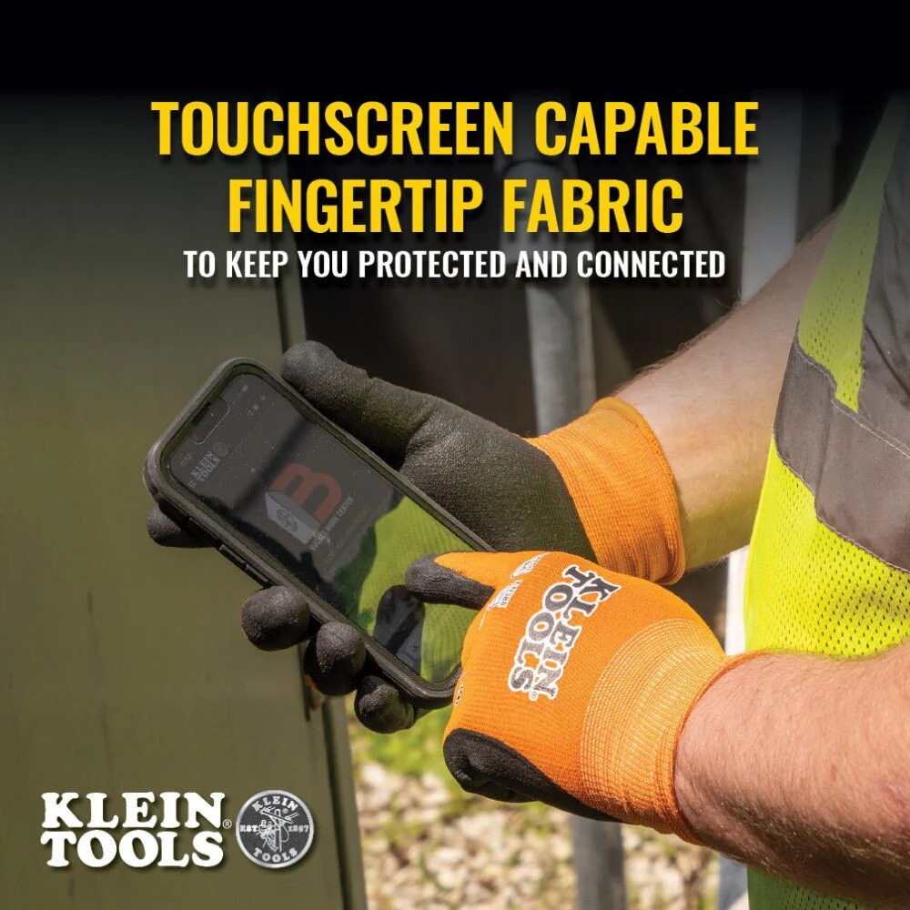 Klein 60582 Knit Dipped Gloves, Cut Level A1, Touchscreen, X-Large, 2-Pair - Image 3