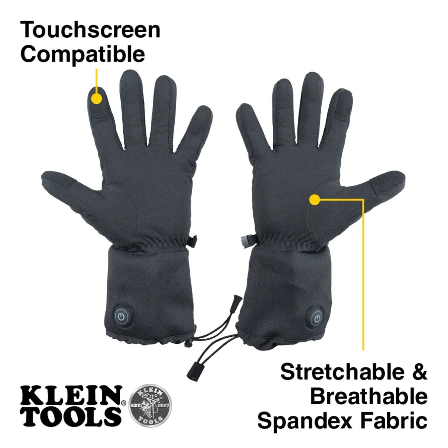 Klein 60795 Rechargeable Heated Work Glove Liners with Knit Dipped Gloves, Large - Image 3