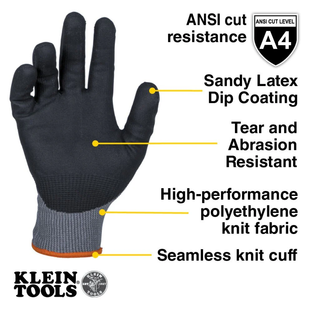 Klein 60838 Winter Knit Dipped Gloves, Cut Level A4, Touchscreen, Medium - Image 2