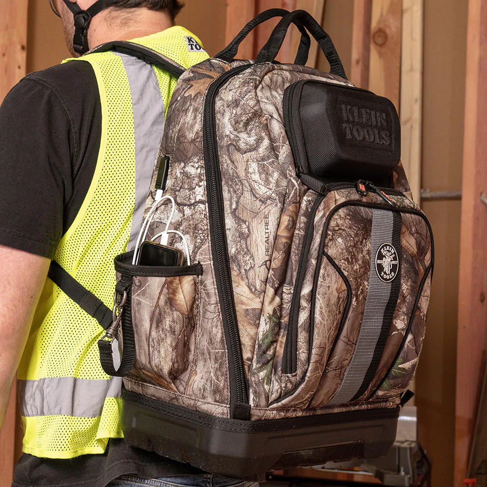 Klein 62800BPCAMO Tradesman Pro XL Tool Bag Backpack, 40 Pockets, Camo - Image 10