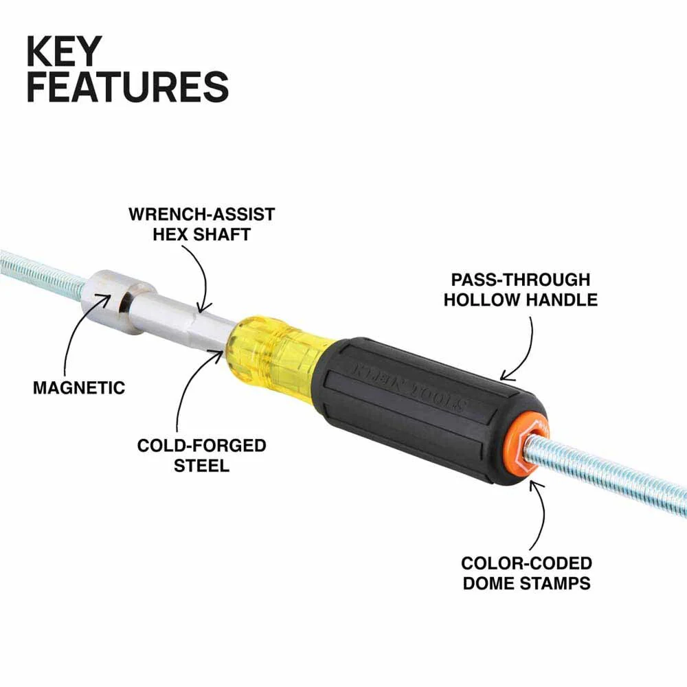 Klein 65456MAG Color-Coded Magnetic Hollow-Shaft Heavy-Duty Nut Driver Set, 6-Piece - Image 2