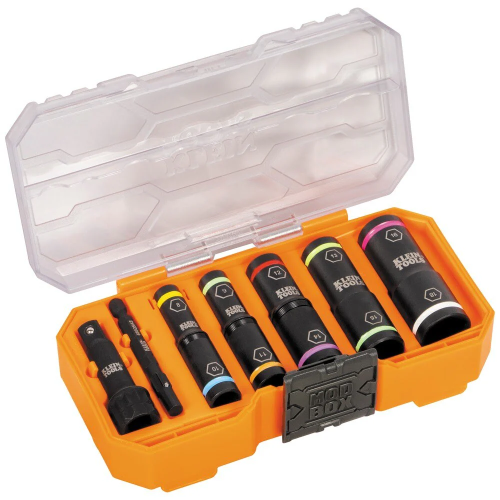 Klein 65619 KNECTFlip-10 Heavy Duty Flip Impact Socket Set, Metric, 8-Piece - Image 2