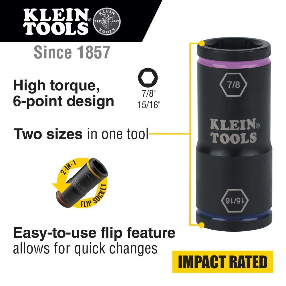 Klein 66073 Flip Impact Socket 15/16" x 7/8" - Image 7