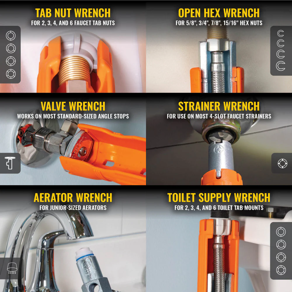 Klein 68098 12-in-1 Faucet Wrench Multi Tool - Image 4