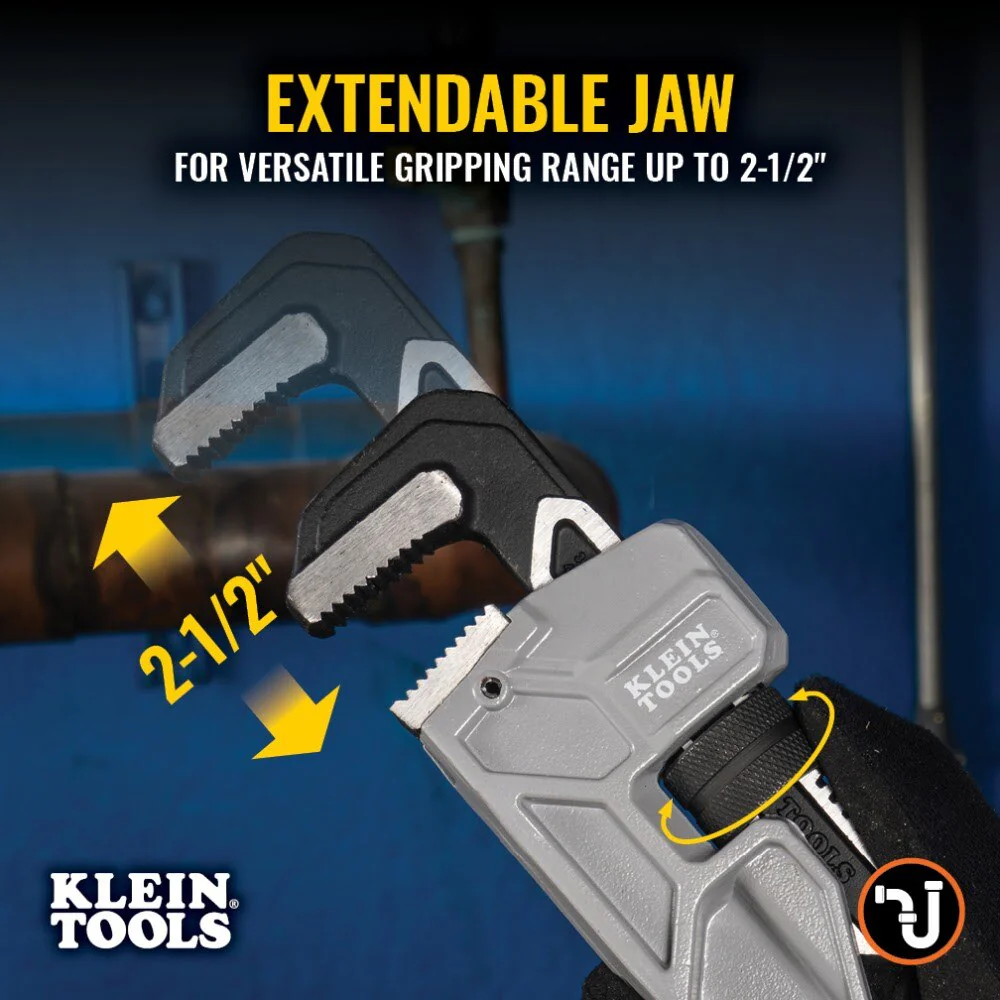 Klein 68225 Adjustable Cast Aluminum Pipe Wrench, 18" - Image 4