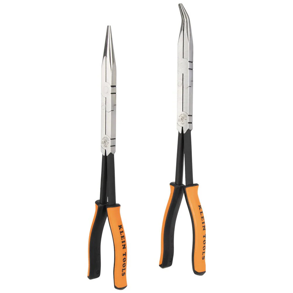 Klein 71402 Long Reach Needle Nose and Bent Nose Pliers Set, 13", 2-Piece - Image 8