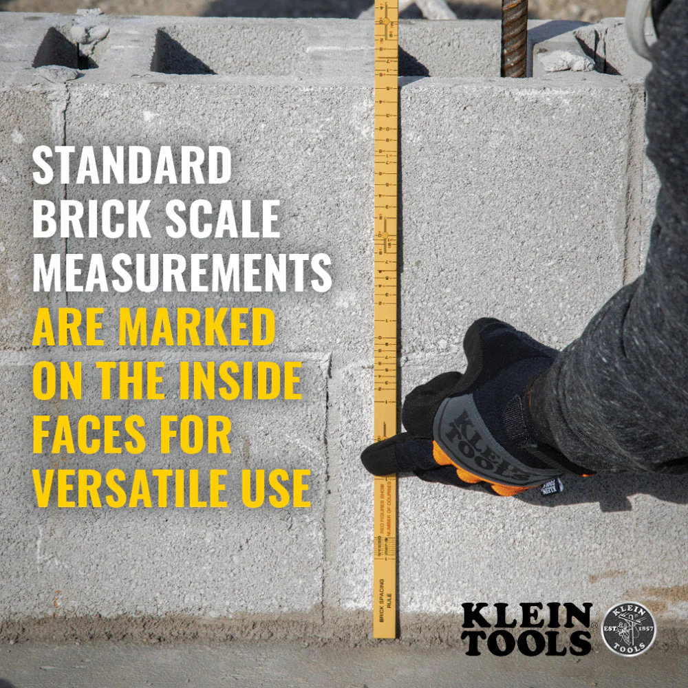 Klein 91163B Fiberglass Folding Rule, Outside Reading, Brick Scale - Image 5