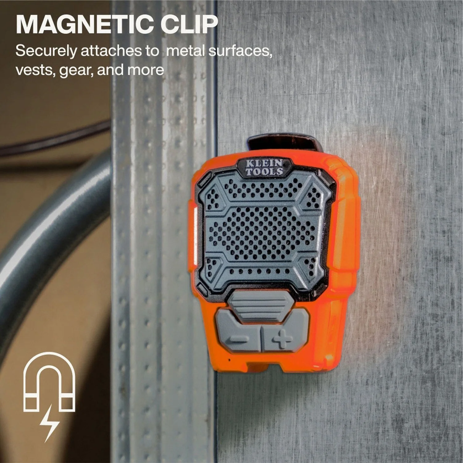 Klein AEPWS1 Wearable Bluetooth Speaker with Magnetic Clip and IP67 Jobsite Design - Image 4