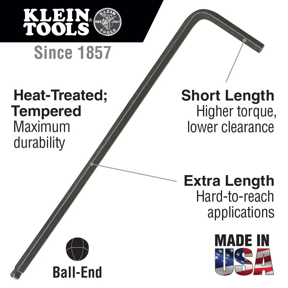 Klein BLM5 L-Style Ball-End Hex Key 5 mm - Image 2