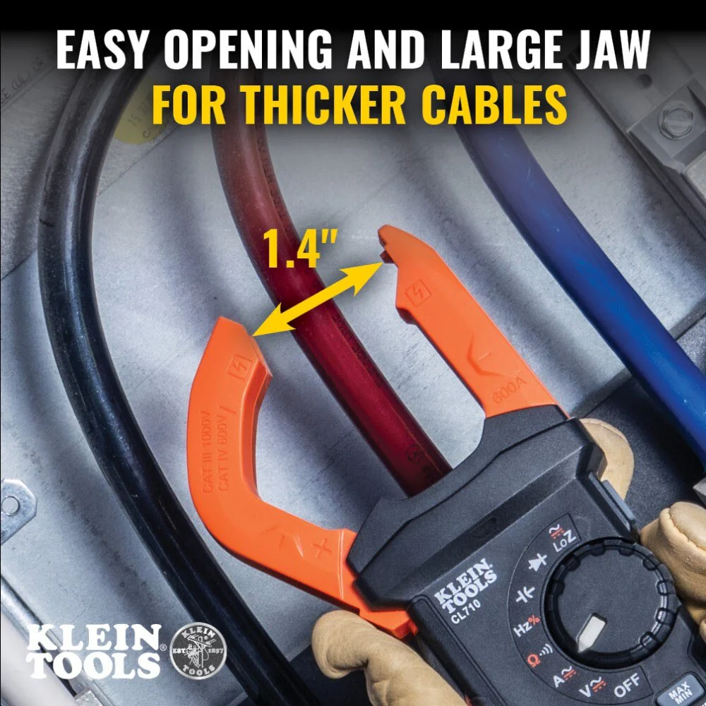 Klein CL810 600A AC/DC Auto-Ranging Digital Pro Clamp Meter with Worklight - Image 4